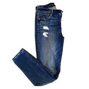 LOFT Light Wash Distressed Skinny Jeans